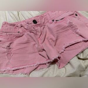 Y2K Bongo Pink Distressed Women Shorts